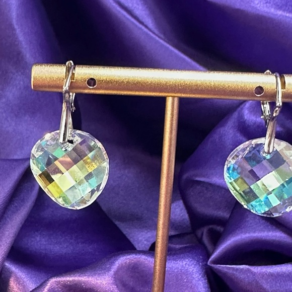 Marea Crystal Sterling Silver Drop Earrings, Made in Czech Republic w/Swarovski - Picture 3 of 16